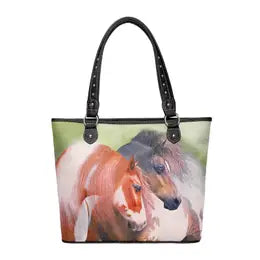 Green Horse Canvas Tote