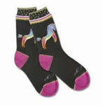 Laurel Burch Rainbow Horse Crew Socks