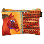 Cotton Canvas Cosmetic Bags - Horses