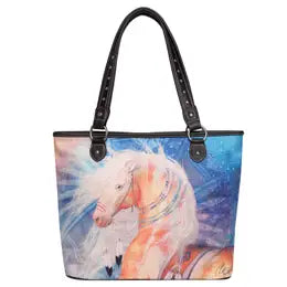 Blue Horse Canvas Tote